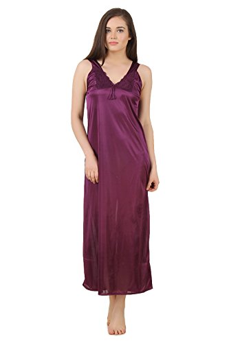Image of Fasense Women's Satin Maxi Casual Regular Nightgown