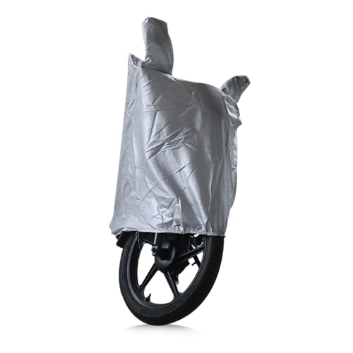 Image of TVS Racing Vehicle Cover with elastic - SC (Vehicle Cover) | Universal Bike Cover for TVS Two Wheelers| UV Protection and Dustproof| Elastic Fit |Silver