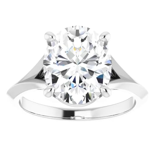 Split Shank Oval Cut Lab Diamond Engagement Ring 3 Carats3