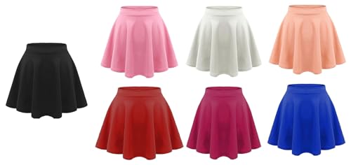 Jupe patineuse stretch rose fluide et évasée style flippy