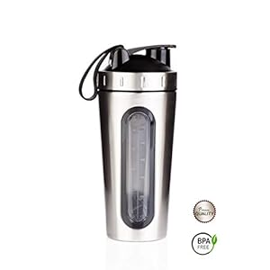 Dream FIt Proteïne shaker | Fitness Shaker | Fitness drinkfles | Shaker van roestvrij staal voor lekkage met transparant…