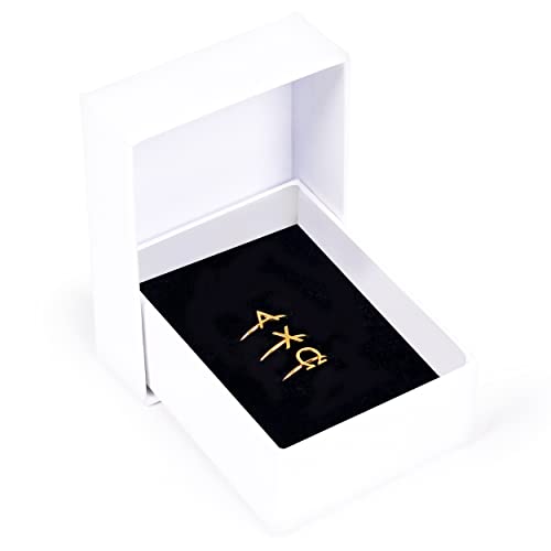 Sorority Shop Alpha Chi Omega Stacking Ring Set - Adjustable Rings with 18k Gold Plating2