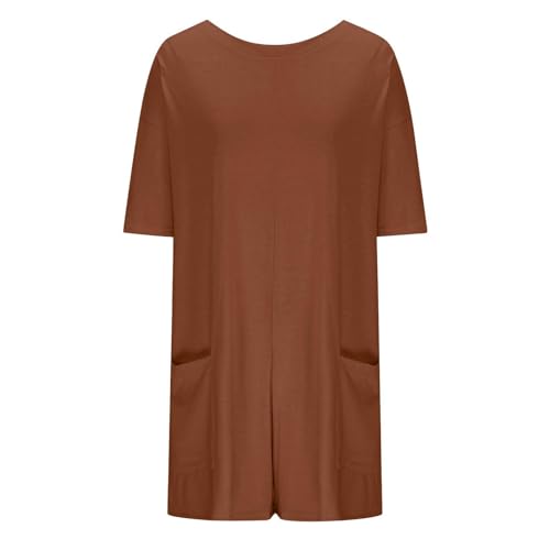 Image of Summer Rompers for Women 2026 Spring Flowy Dressy Casual Petite Jumpsuits Beach Comfy Linen Athletic Overalls