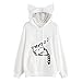 Produktbild OSYARD Damen Sweatshirt Pullover Oberseiten, Frauen Langarm Pulli Tunika Hemd Oberteile Rundhals Lose Freizeit Kleider Strickpullover Katze Drucken Tops Bluse T-Shirt Kapuzenpullover
