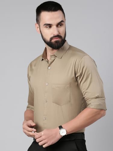 Image of Majestic Man Slim Fit Satin Cotton Formal Shirt for Men
