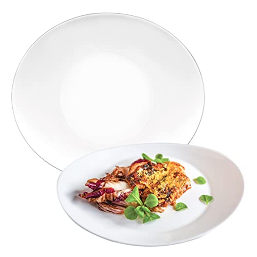 Recopilación de De platos de loza comprados en linea. 45 Trilogy | Set de 4 Platos Extendidos o Trinche, Elegantes y Modernos con Diseño Ovalado, Vidrio Opal Templado Ultra Resistente, Colección Greco, Blanco, 27 * 24 cm, Hecho en...