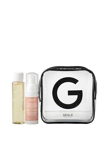 Segle | Pack doble desmaquillante aceite hidratante + espuma limpiadora| Formato viaje con neceser | Ácido hialurónico con activo antipolución | Todo tipo de pieles | 100% Vegano