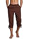 Runcati Kurze Hosen Herren Pluderhose mit Schnürung Wikinger Sommerhose Pirat Mittelalter Kostüm Freizeit Strand Shorts, Braun, M