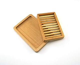 TXV Mart Wooden Beechwood Soap Dish, Soap Holder, Soap Saver for Bathroom, Shower Kitchen, Sink, Countertop with Top Tray for Draining and Bottom Tray to Contain Residual Water