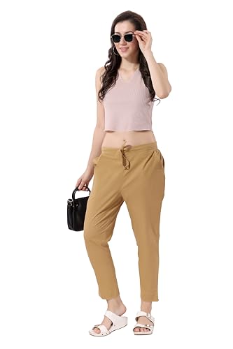 Image of TRASA Ultra Soft Cotton Regular and Plus 8 Colour Cotton Pants for Womens and Girls - Available Sizes : M,L,XL,2XL,3XL,4XL,5XL