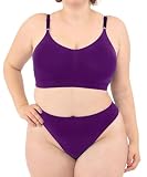 LEELA LAB Sujetador sin Aros Talla Grande para Mujer, Cómodo y Versátil con Correas Ajustables, Fabricado con Tecnología Seamless sin Costuras, Made in Italy (Violet, XXXL)