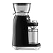 SMEG CGF03 Burr Coffee Grinder, Electric Conical Burr Grinder with 15 Grind Settings, 8 Presets, 240g Bean Hopper, Espresso, Moka & Drip Coffee Grinder, 50’s Retro Style (Black)