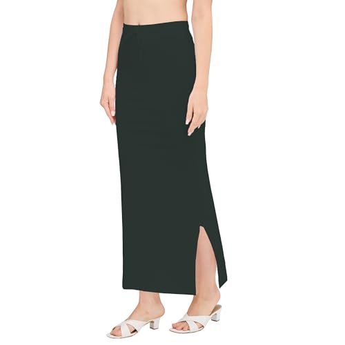 Image of DESI GIRL Cotton Lycra Stretchable Saree Shapewear Petticoat with Drawstring for Women | Fishcut Saree Petticoat with Side Slit for Easy Movement | Saree Shaper | Long inskirt