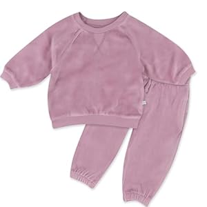 HONESTBABY Velour Pullover Hoodie and Zip Front Sweatshirt and Jogger Sweatpants Set