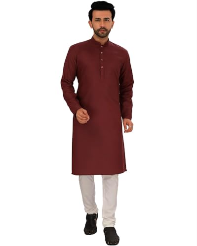 Image of OORA Men's Cotton Kurta & Pajama Set for Birthday,Wedding, Ceremony, Casual, Engagement