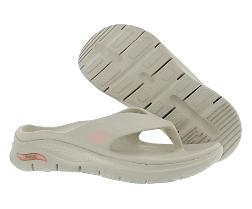 Skechers Arch Fit Womens Shoes Size 6, Color: Natural-White