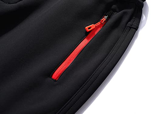 BenBoy Herren Wanderhose Wasserdicht Softshellhose Outdoorhose Winddicht Warm Gefüttert Skihose Snowboardhose Winter Trekkinghose,KZ41037M-Black-M