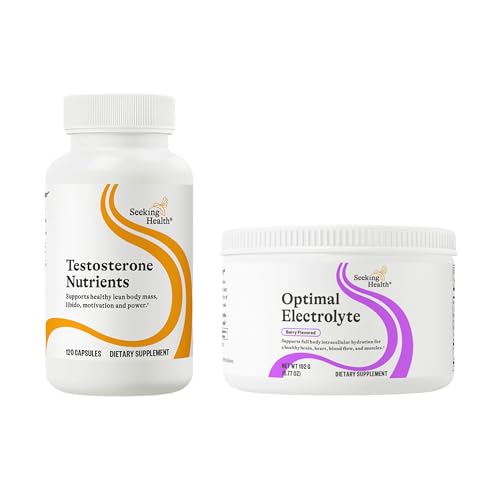 Seeking Health Testosterone Nutrients & Optimal Electrolyte: Men’s Hormone Support + Electrolyte Powder for Digestion & Energy, Berry (30 Servings)