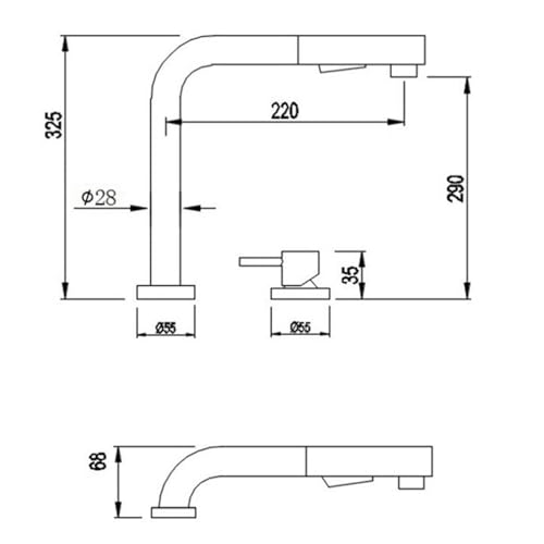 Robinet rabattable cuisine LWX avec double jet en laiton rotatif performant - 3