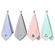 Satiskid 4 Stücke Kinder Handtücher Weiche 4 Farben 50x25cm Kinderhandtuch aus Baumwolle, Kinder Handtuch Badetücher Gesichtstücher Waschlappen Baby Badetuch für Kinder