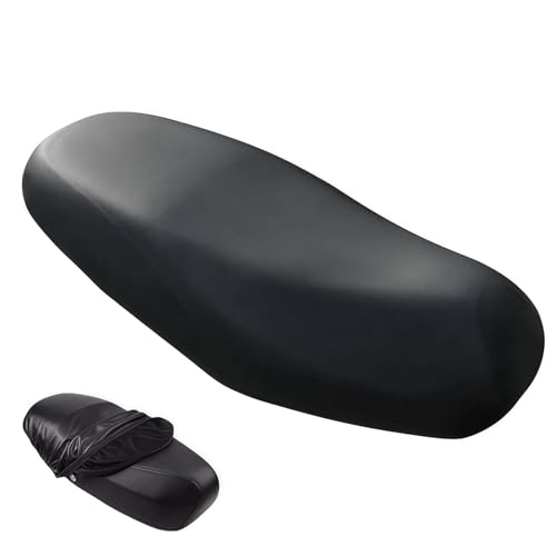 Srvauyea Funda para Asiento de Moto Universal, Funda Asiento Moto Impermeable, Funda Asiento para Scooter Universal Ajustable Antideslizante para La Mayoría de Motocicletas, Vehículos(Negro)