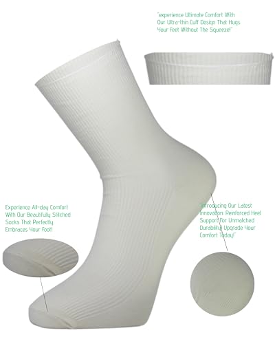 Image of omer & zeki Womens Cute Crew Socks Casual Aesthetic Socks From Neutral Cotton Socks for Women 6 PAIRS