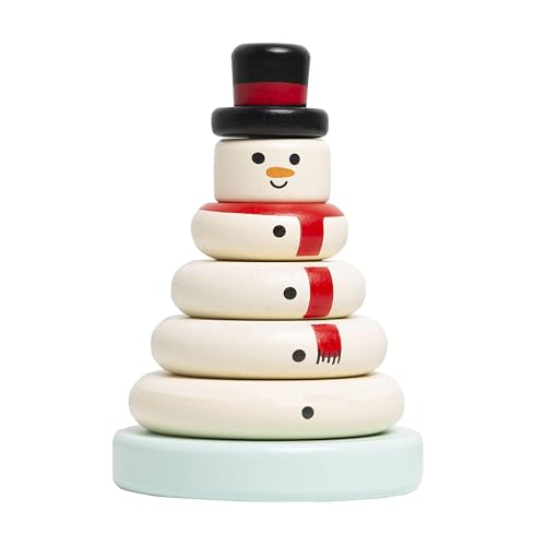 Image of Pearhead Christmas Snowman Stacking Toy Set, Holiday Toys for Toddlers