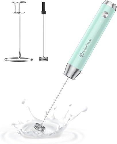 Maestri House LunaFro Rechargeable Milk Frother,Stand & 2 Detachable Whisks