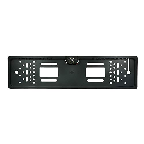 QKP HD Car Rear View Camera Backup Reverse Universal European License Plate Frame Night Vision With LED