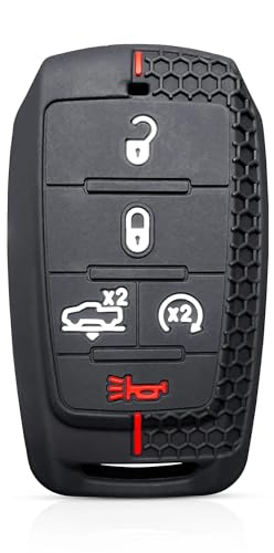 Coque clé voiture en silicone rouge pour Dodge RAM 1500 protection premium