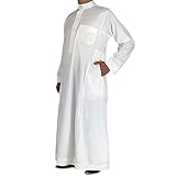 Herren Muslim Kaftan Islamische Ethnische Kleidung für Männer Stehen Hals Langarm Saudi-Arabien Muslimische Dubai Robe