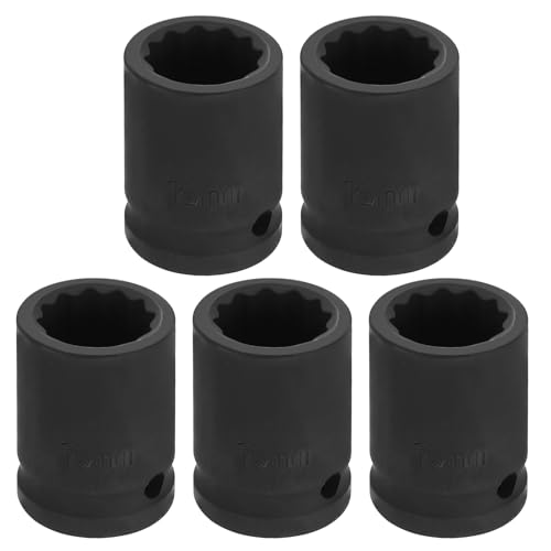 Image of HARFINGTON 5pcs 1 /2 inch Drive x 18mm Shallow Impact Socket 12-Point Metric CR-V Steel Spindle Nut Impact Flip Sleeve for Home Auto Nuts Bolts Repair
