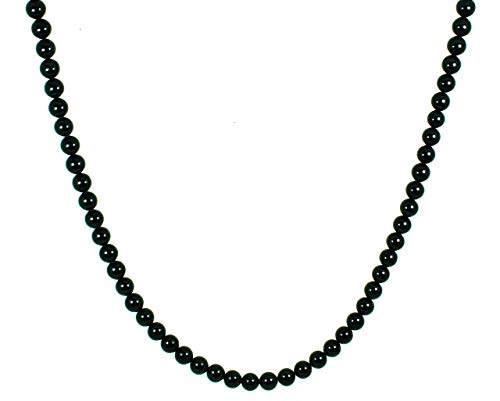 Black Tourmaline Necklace for Men Women - Empath Protection Jewelry - EMF Protection Necklace - Beaded Choker Necklace- 22 Inch Mala