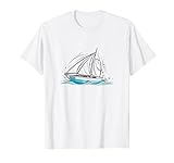 Segelboot Zeichnung Segellehrer Segelschiff T-Shirt