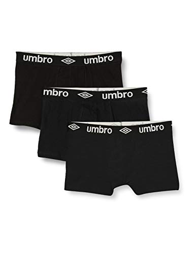 UMBRO trosor för män 100% bomull, boxershorts, trevlig, luftig mesh (set om 3), Svart1, L