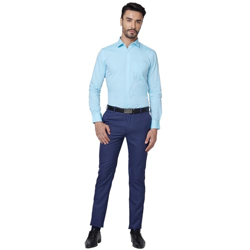 Image of Park Avenue Men Slim Fit Fil-A-Fil Pattern Pure Cotton Semi Cutaway Collar Full Sleeve Formal Shirt