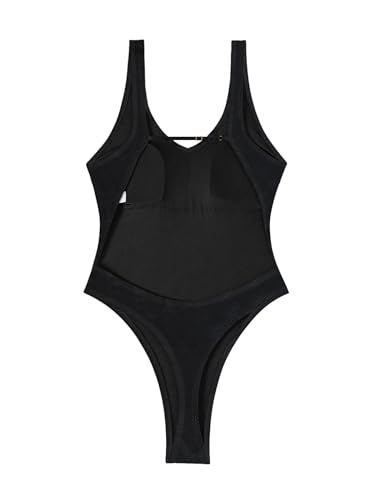 Image of Foxiny Sexy Backless Cheeky High Cut Leg Thong V Neck One Piece Swimsuit
