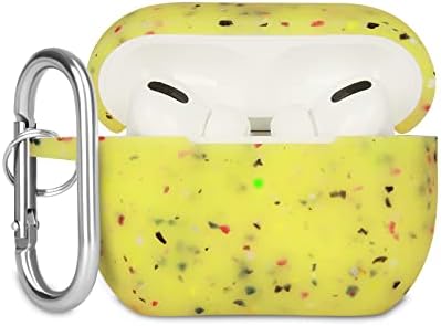 KOKOKA Case Cover Compatible with Airpods Pro, Soft Silicone Skin Case Cover Shock-Absorbing Protective Case for Airpods Pro 2019 with Carabiner, Front LED Visible, Cloud Grey