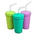 Re-Play Made in USA 3pk Straw Cups with Reversable Straw for Easy Baby, Toddler, and Child Feeding - Aqua, Lime, Purple (Mermaid)