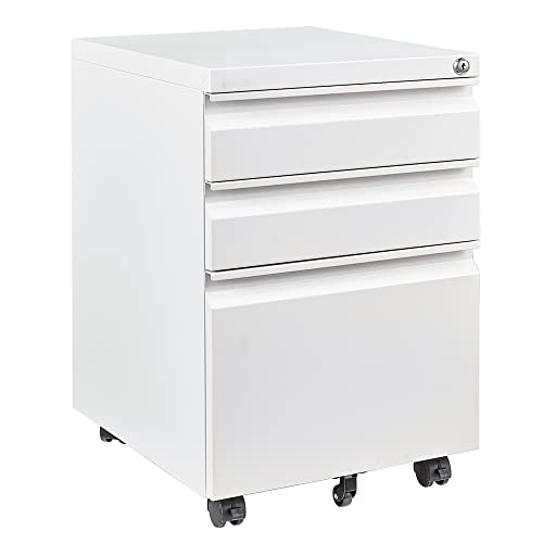 Sisesol 3 Drawer File Cabinet With Lock, Under Desk Metal Filing Cabinet For Home Office,Lockable Rolling File Cabinet With 2 Keys For Legal/Letter/A4 Size, Fully Assembled #TOP12