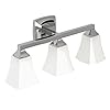 Moen YB5163CH Voss 3-Light Dual-Mount Bath Bathroom Vanity Fixture with Frosted Glass, Chrome, 7.24 x 9.61 x 26.89…
