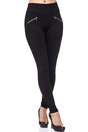 Elara Miss Anna Damen Stretch Hose Skinny Jegging Chunkyrayan A08 Black 38 (M)
