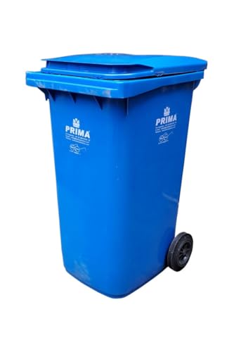 Image of Prima Plastic Manual-Lift Garbage Waste Dustbin with Wheels 240 Ltr Assorted