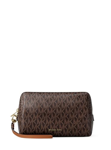 Michael Kors Women's Zadie Large Cosmetic Wristlet, Leather/Brown/Acorn