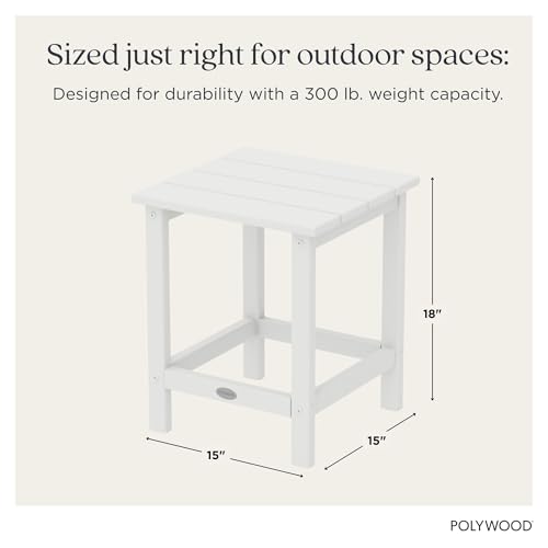 Image of POLYWOOD Long Island 18 inch Side Table, White