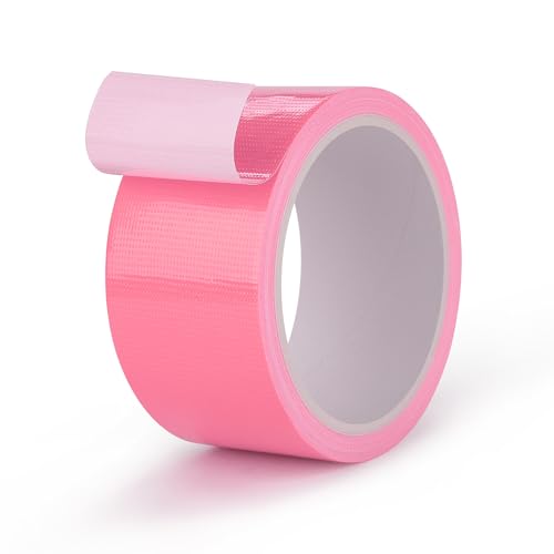 Ndcadhesive Duct Tape Heavy Duty Glossy Cloth Tape Strong Adhesive & No Residue Easy Tear by Hand for Color Coding DIY Crafts Repairs Indoor & Outdoor -Pink 1.88 x 30 ft (1 Roll)