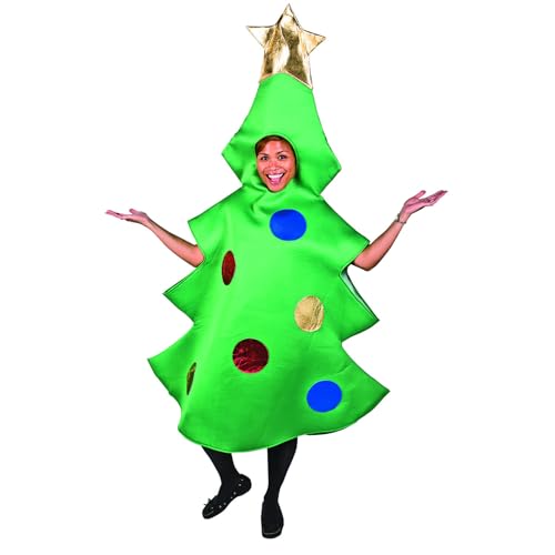 Oriental Trading Christmas Tree Costume Adult - Premium Polyester Holiday Party Outfit for Men & Women | Funny Festive Costume for Xmas Parties, Office Events & Photo Shoots | One Size Fits Most