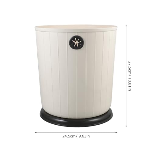 Caneca de basura plástica beige 12L estilo retro miniatura 2