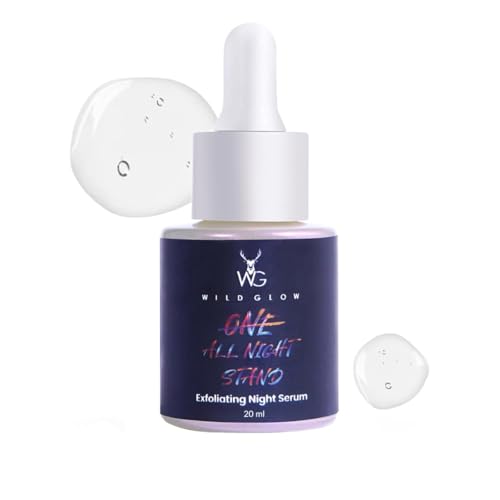 Wild-Glow Exfoliating Face Serum I Glycolic Acid Serum | With 10% AHA | Dead Skin Cell Renewal I Lactic Acid Serum Vegan & PETA-Certified | 20 ML
