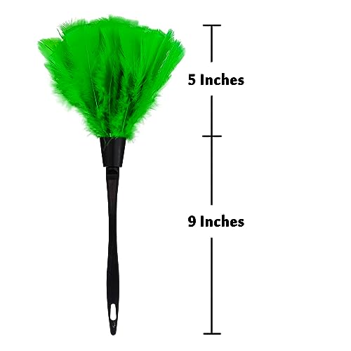 Image of Turkey Feather Dusters for Cleaning Home Blinds Kitchen car Office, Eco-Friendly Reusable (2 pcs Green)